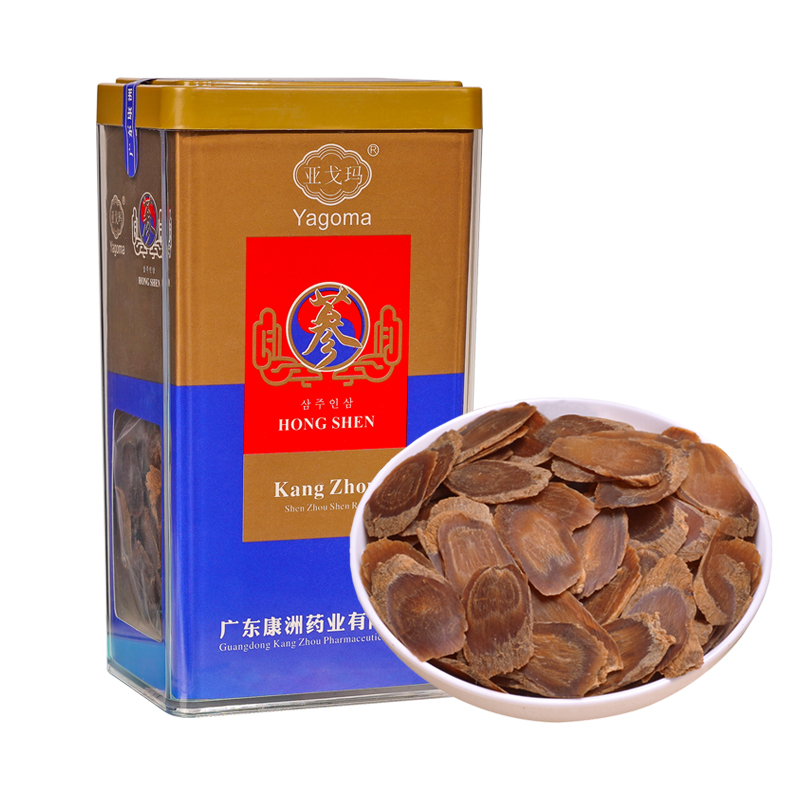 阿里健康大药房亚戈玛红参片高丽参120g/盒正宗长白山无糖人参切片0