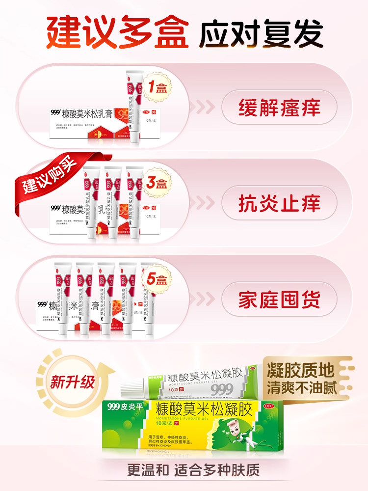 999糠酸莫米松乳膏软膏正品官方旗舰店过敏止痒皮炎瘙痒药膏糖