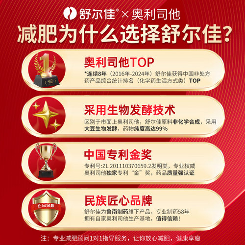 舒尔佳奥利司他胶囊减肥药房排油燃脂瘦身男女通用正品官方旗舰 - 图1