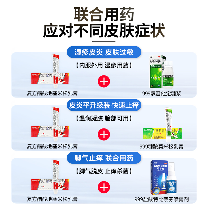 三九999皮炎平复方醋酸地塞米松乳膏20g正品止痒抑菌瘙痒湿疹膏 - 图2