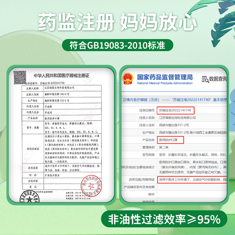 儿童n95级医用防护口罩医疗级别官方正品旗舰店3d立体灭菌独立装k-图3