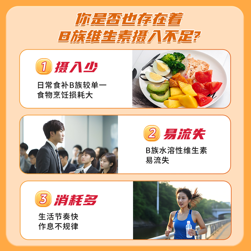 GNC健安喜B族维生素胶囊90粒补充维B1b2vb6b12烟酰胺生物素叶酸VB