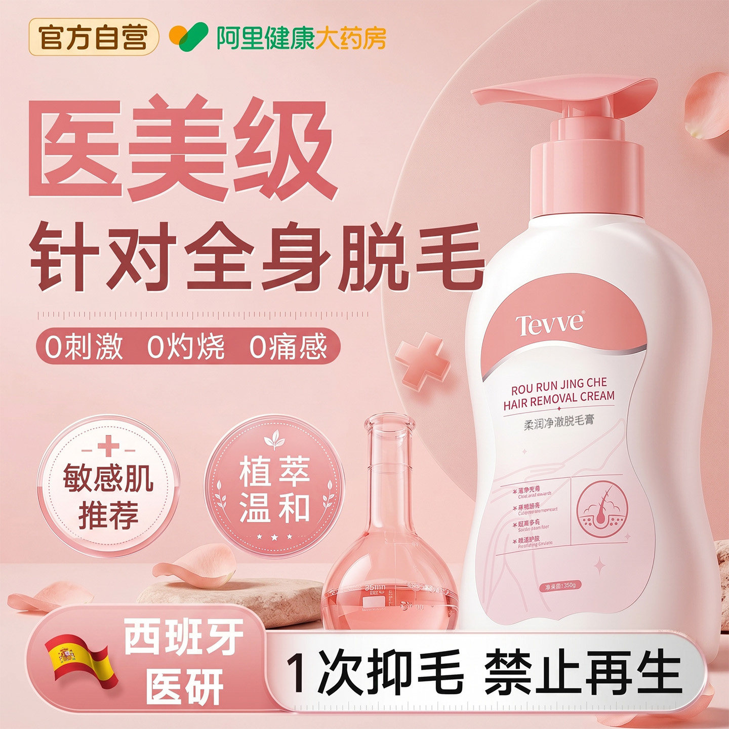 进口脱毛膏女腋下脱全身私密处去腿阴毛根唇部永不留黑点女士专用