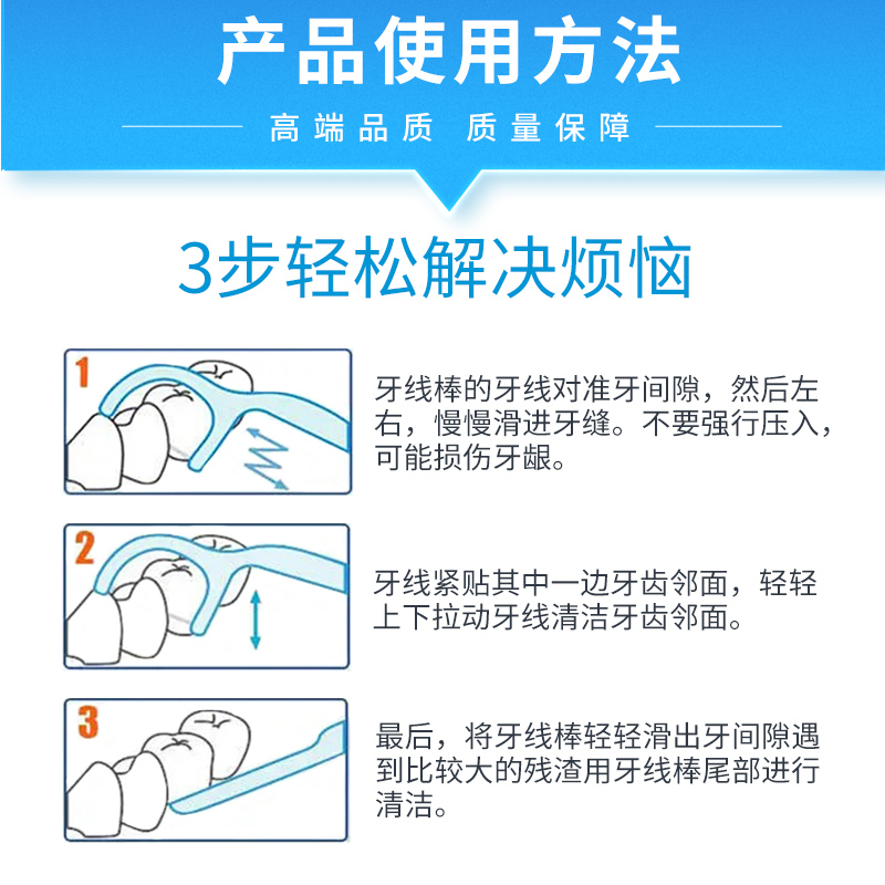 超细高分子细滑牙线棒一次性牙签牙线便携牙线盒家庭装 - 图2