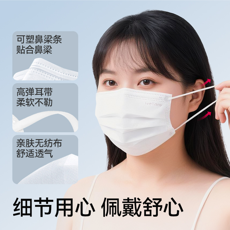 维德医疗大码医用外科口罩灭菌级大脸专用大号大尺寸加长加宽耳带 - 图3