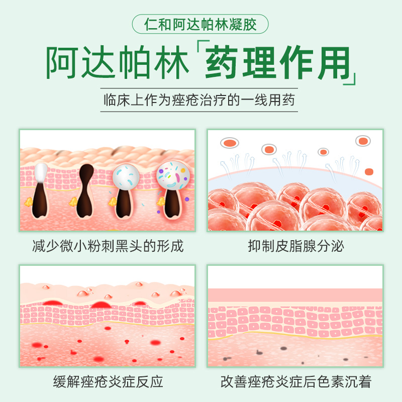 阿里健康大药房仁和阿达帕林凝胶正品甲硝唑凝胶去痘印粉刺维a 酸乳膏2
