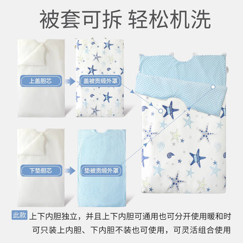 儿童防踢被秋冬款加厚中大童睡袋婴儿睡觉防蹬被子神器四季通用 - 图3