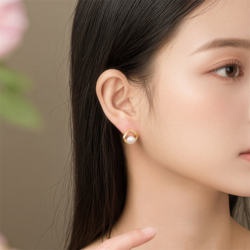 诗普琳珠宝 天然淡水珍珠耳钉设计感气质简约耳饰,淘宝优惠券,粉丝福利购,淘宝优惠卷