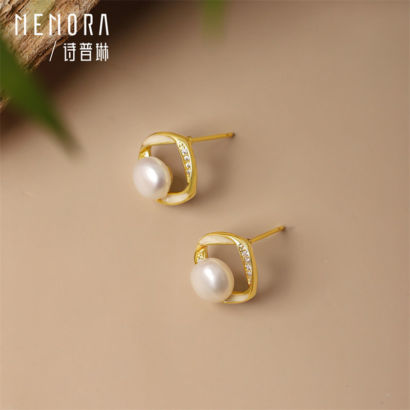 诗普琳珠宝 天然淡水珍珠耳钉设计感气质简约耳饰,淘宝优惠券,粉丝福利购,淘宝优惠卷