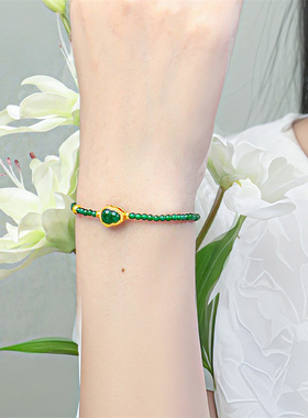 【足金翡翠】诗普琳 黄金福禄葫芦翡翠手链 手串DIY转运珠送礼女