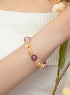 诗普琳紫晶黄晶手链带证书