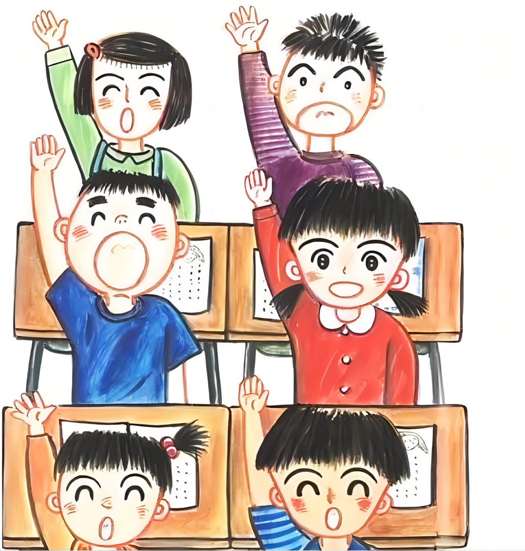 课堂上大胆举手发言绘本PPT课件自制线描稿可涂色打印代制作涂色