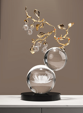 招财水晶葫芦摆件轻奢高档客厅酒柜办公室家居装饰品搬家乔迁礼物