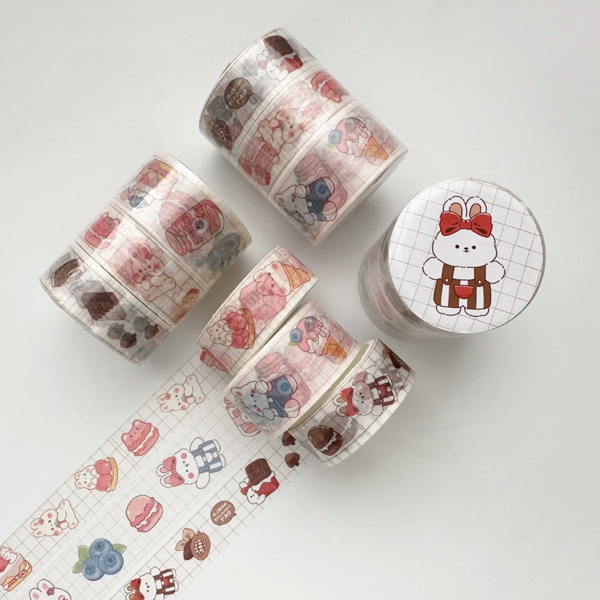 3 pcs/set Kawaii Animals Face Cartoon Washi Tape Set Masking - 图2