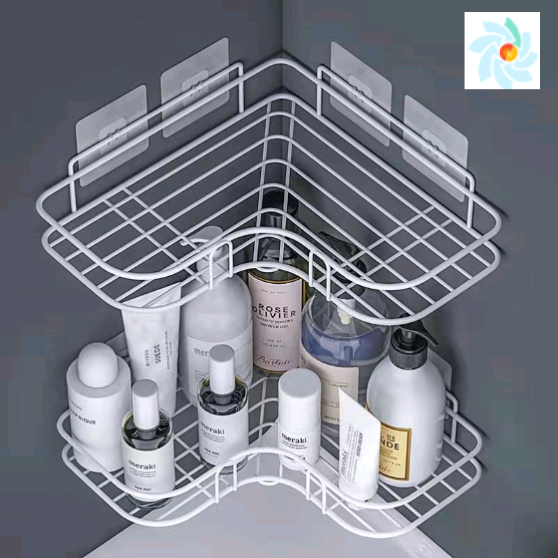 Kitchen Shelf Bathroom Accessories Punch Free Corner Rack - 图0