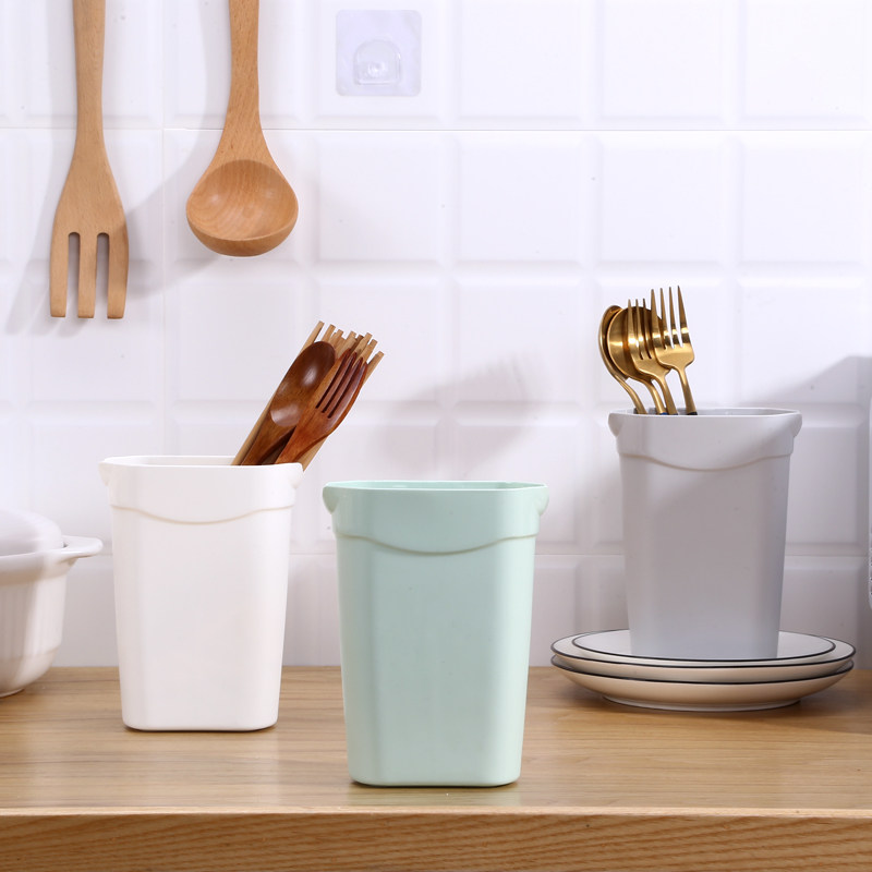 No punching wall-mounted chopstick tube chopstick basket spoon drain