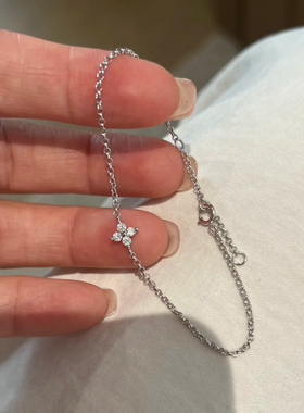 莫桑钻四叶草手链s925纯银