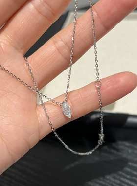 超闪莫桑钻s925纯银马眼钻项链