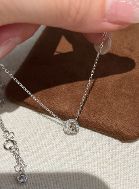 S925纯银莫桑钻超闪路路通项链