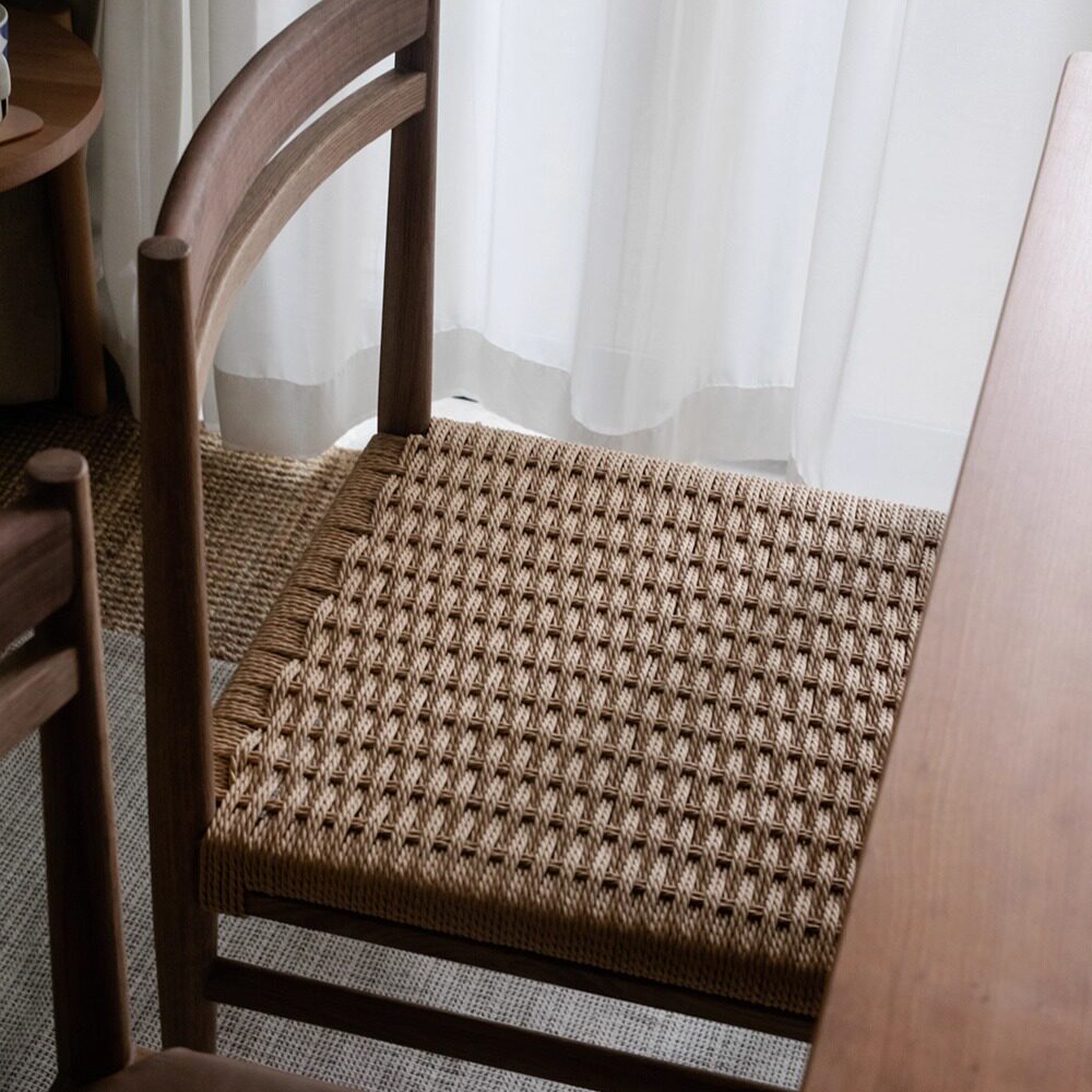 HITCHCOCK Needle/悬针椅 北欧简约原木绳编真皮侘寂餐椅书房椅子,淘宝优惠券,粉丝福利购,淘宝优惠卷