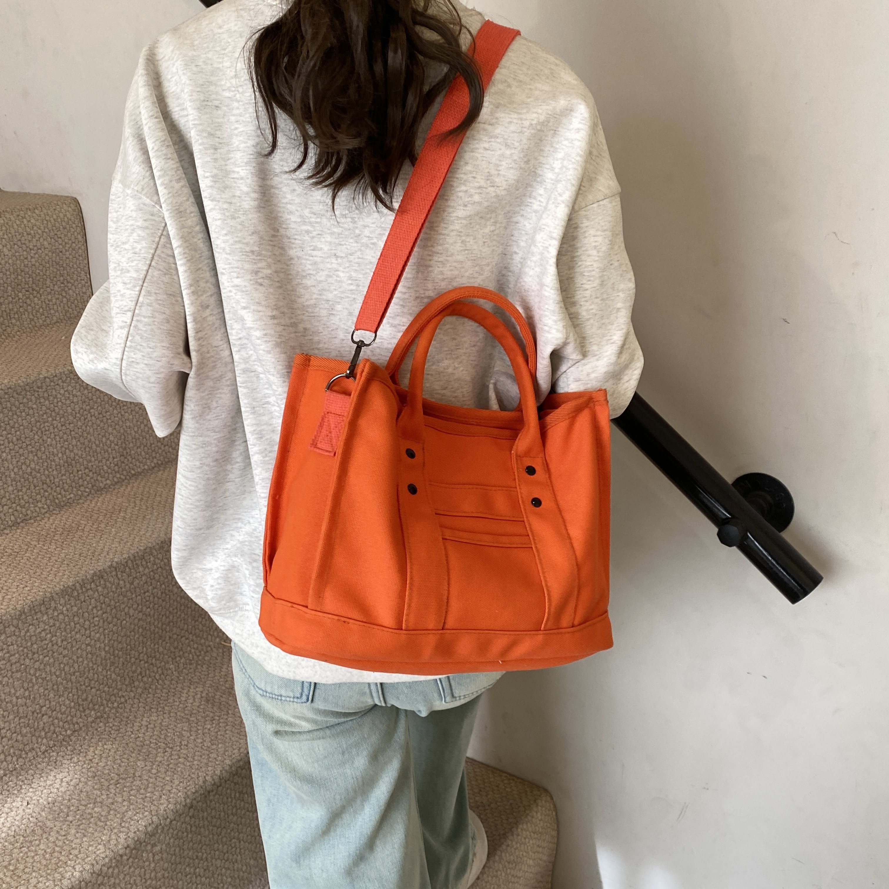 小众帆布托特包包女2025新款潮ins单肩斜挎包时尚简约百搭手提包,淘宝优惠券,粉丝福利购,淘宝优惠卷