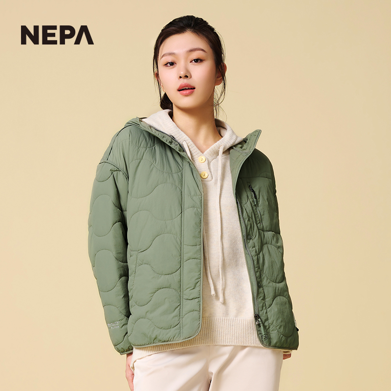 NEPA耐葩户外2023秋冬新品女士换季保暖连帽棉袄棉服夹克7J60961