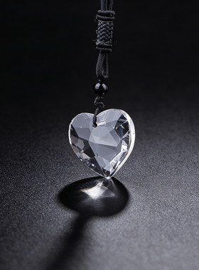 刻面爱心太阳捕手玻璃水晶吊坠