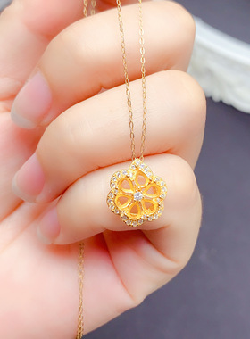 S925银吊坠空托女吊坠托镶嵌花朵水滴吊坠3times4mm