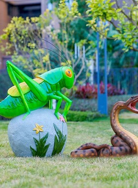 仿真甲虫螳螂动物蛇雕塑摆件