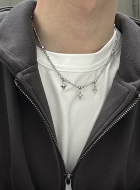 原创星陨坠落系列项链男女小众设计高级感钛钢锁骨链嘻哈配饰