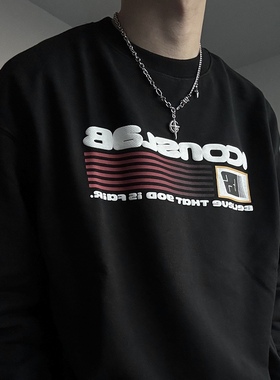 星月吊坠嘻哈潮流项链男小众设计高级感锁骨链毛衣链男款钛钢百搭