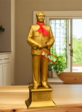 2025款毛主席铜像伟人手拿文稿开国全身站像雕塑办公室客厅珍藏品