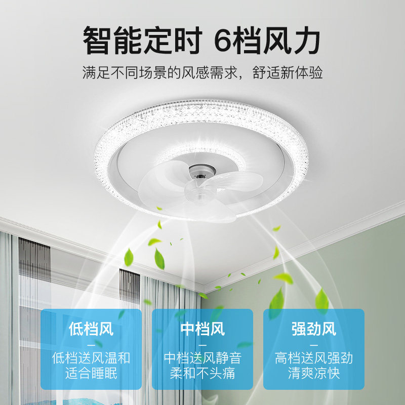 箭牌照明风扇灯餐厅静音摇头吊扇轻奢超薄卧室吸顶灯电扇灯一体Q - 图0