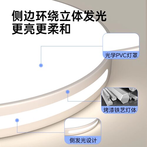 箭牌全光谱led吸顶灯卧室灯2026新款现代简约圆形主卧房间阳台灯 - 图2