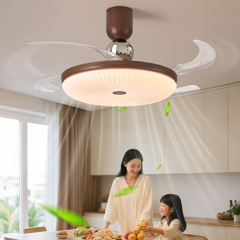 箭牌照明2026新款隐形风扇灯胡桃木色中古卧室餐厅吊扇灯一体静音,淘宝优惠券,粉丝福利购,淘宝优惠卷