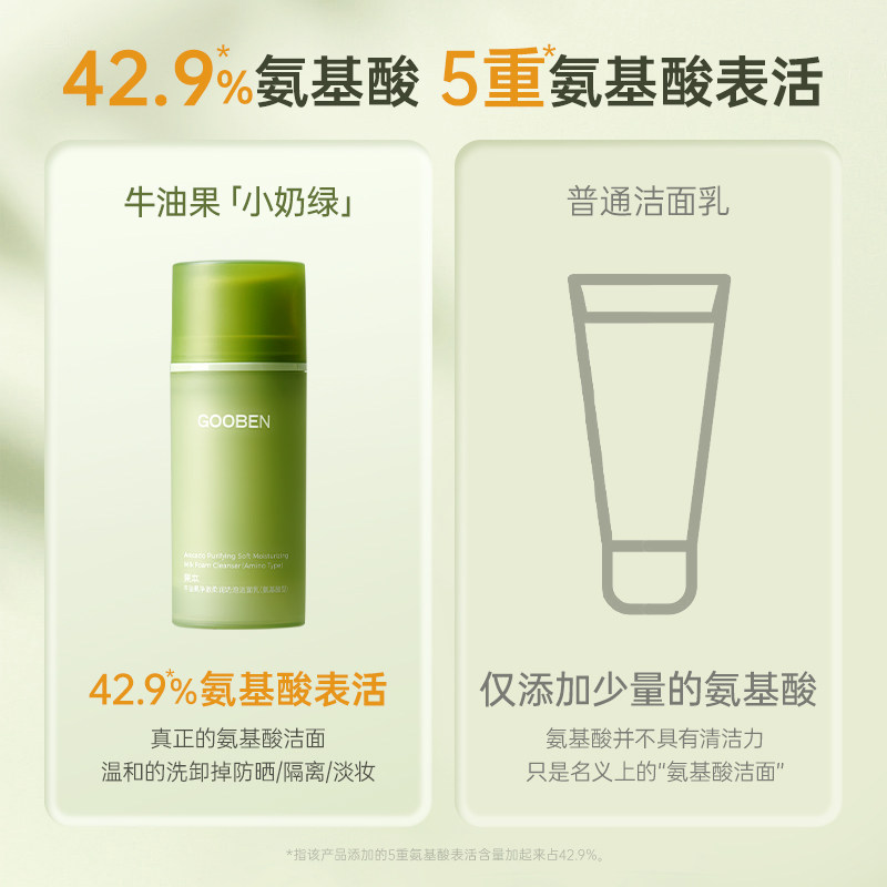 果本牛油果氨基酸卸妆女保湿洗面奶 果本洁面