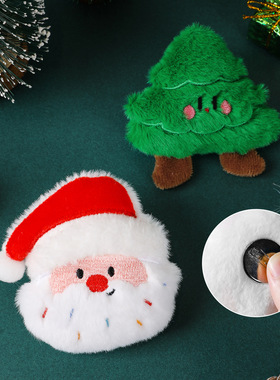 跨境圣诞节装饰品毛绒胸针圣诞老人树花环雪人别针圣诞礼物批发