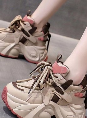 跨境网红老爹鞋女厚底内增高轻便运动鞋小个子休闲百搭鞋批发