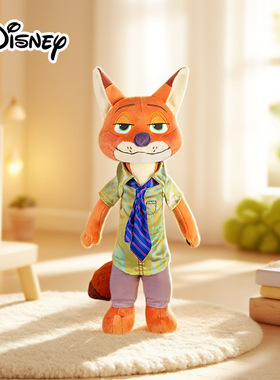 澳捷尔迪士尼正版疯狂动物城朱迪尼克毛绒公仔玩具布娃娃生日礼物