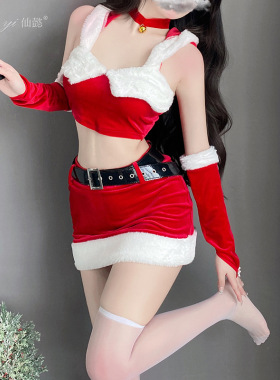 仙懿圣诞节女团舞台演出服夜店圣诞装新年战袍大码包臀裙套装S18