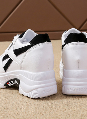 老爹鞋女ins潮百搭2025年春季新款软底皮面透气休闲运动跑步鞋女