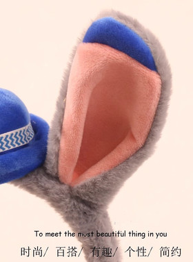 可爱兔子警官头箍戴帽子的兔耳朵发箍儿童表演发卡游乐园拍照头饰