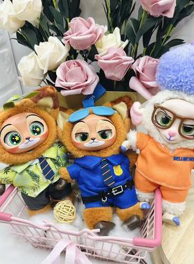 跨境外贸疯狂动物城系列搪胶毛绒公仔朱迪尼克玩具摆件手办包饰品
