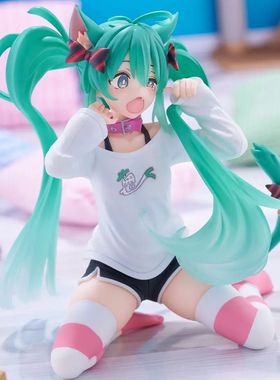 初音未来猫耳短袖睡衣初音手办MIKU景品模型动漫美少女桌摆件礼物