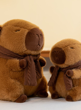 网红爆款围巾水豚君公仔卡皮巴拉玩偶抖音小红书同款生日礼物女生