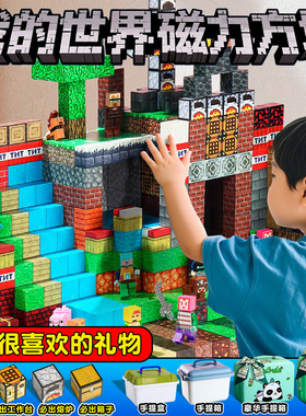我的世界磁力方块全套正版积木玩具磁铁儿童男孩益智圣诞生日礼物