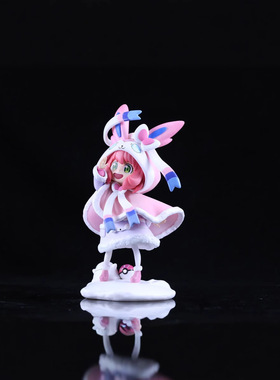 宠物精灵仙子伊布阿尼亚手办摆件 阿尼亚伊布风衣双动漫手办模型