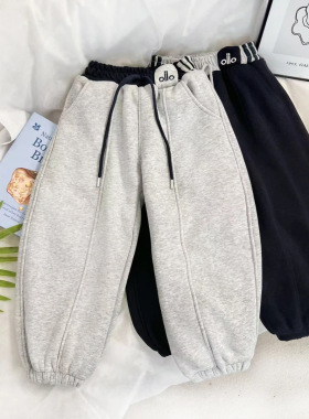 【850克抗寒-20°一条过冬】童装兔毛绒加厚棉裤冬季百搭厚绒卫裤