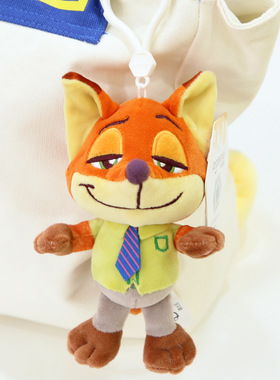 正版迪士尼疯狂动物城朱迪尼克毛绒钥匙扣挂件挂饰送女生生日礼物