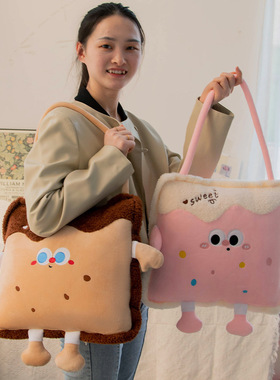 卡通手提抱枕被子二合一抱枕毯办公室午睡枕车载折叠多巴胺抱枕